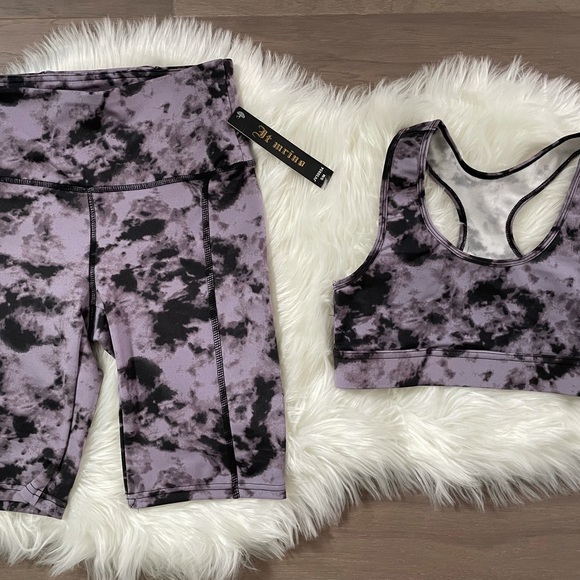 2 Piece Tie Dye Activewear Set - Bike Shorts and Sports Bra - Picture 3 of 16